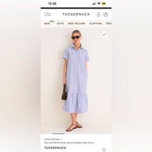 Tuckernuck Blue and White Striped Martine Button-Down Dress